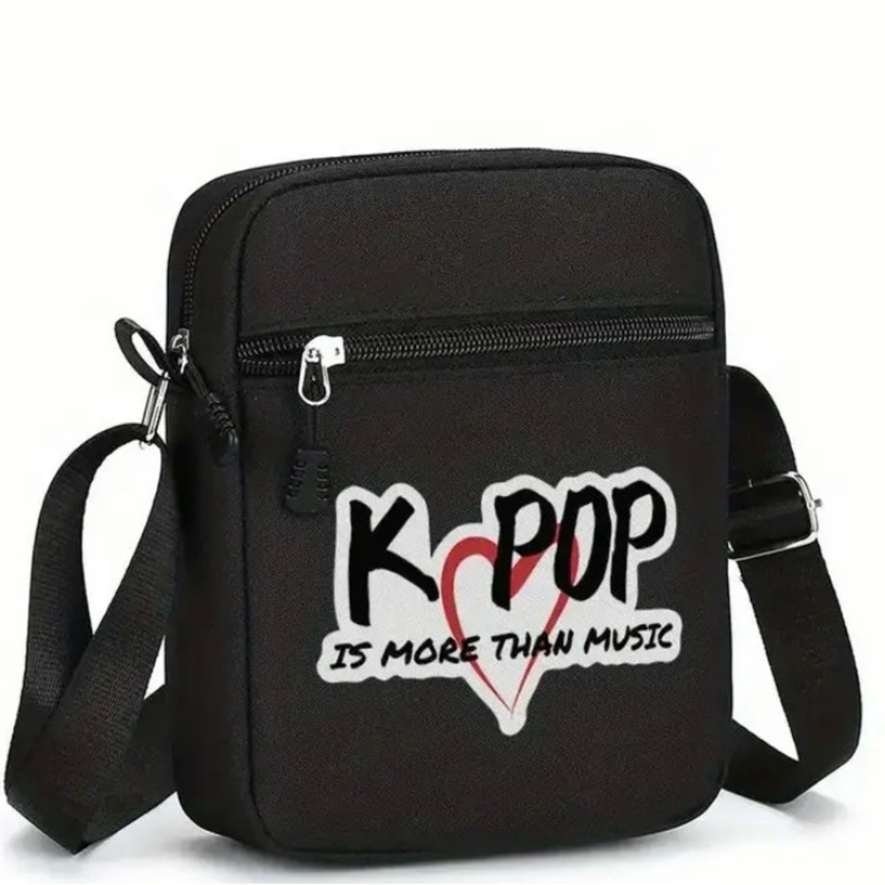 Black K-Pop Messenger Bag